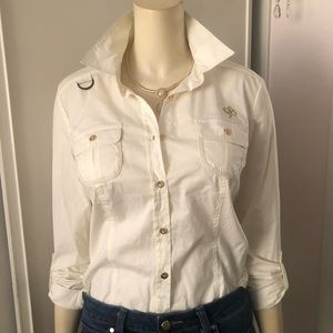 Y2K South Pole M Blouse Top Button Long Sleeves 90’s